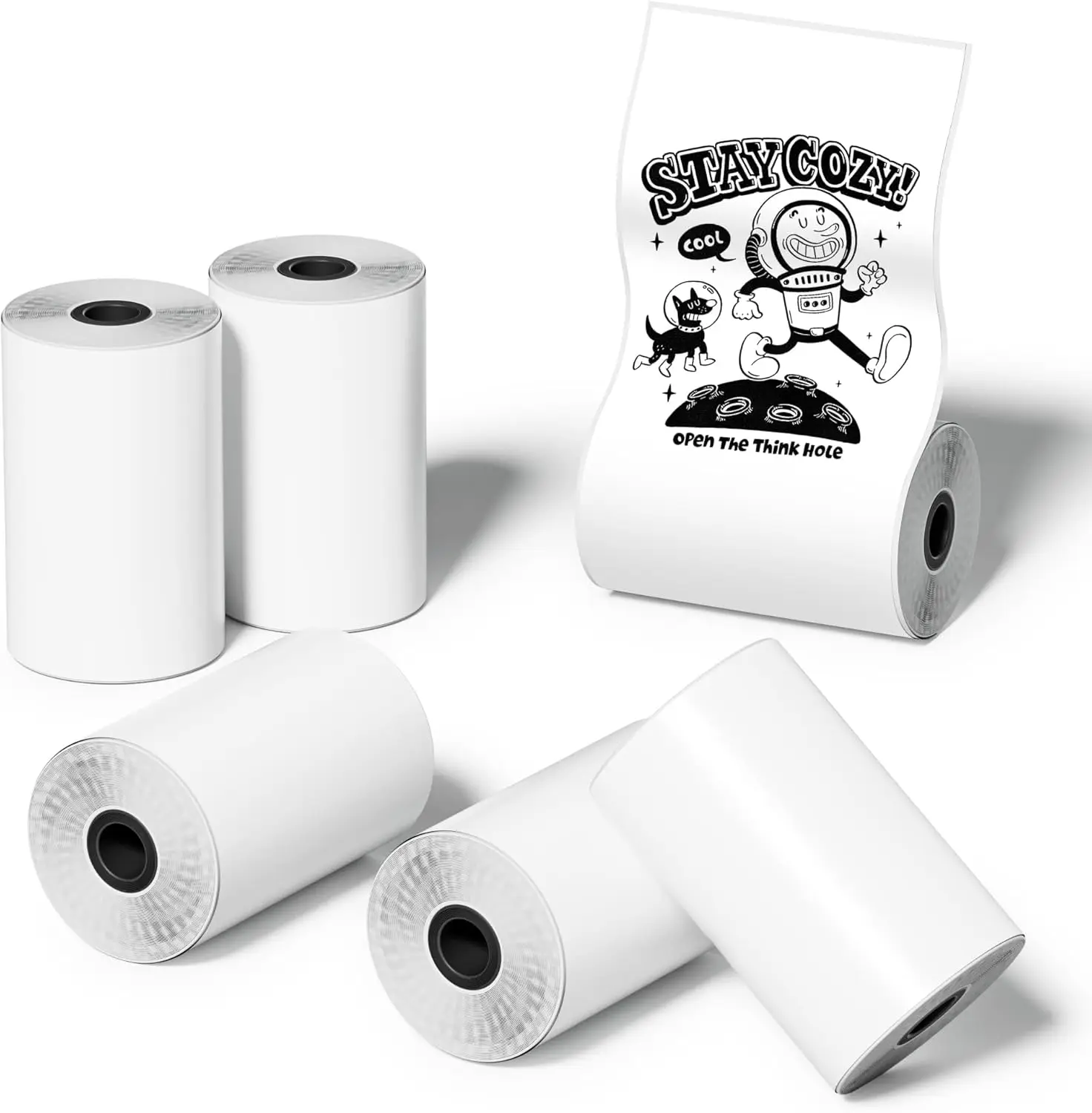 

Термобумага для мини-принтеров, 57x30 мм, для заметок и DIY-проектов - 6 рулонов, черный на белом