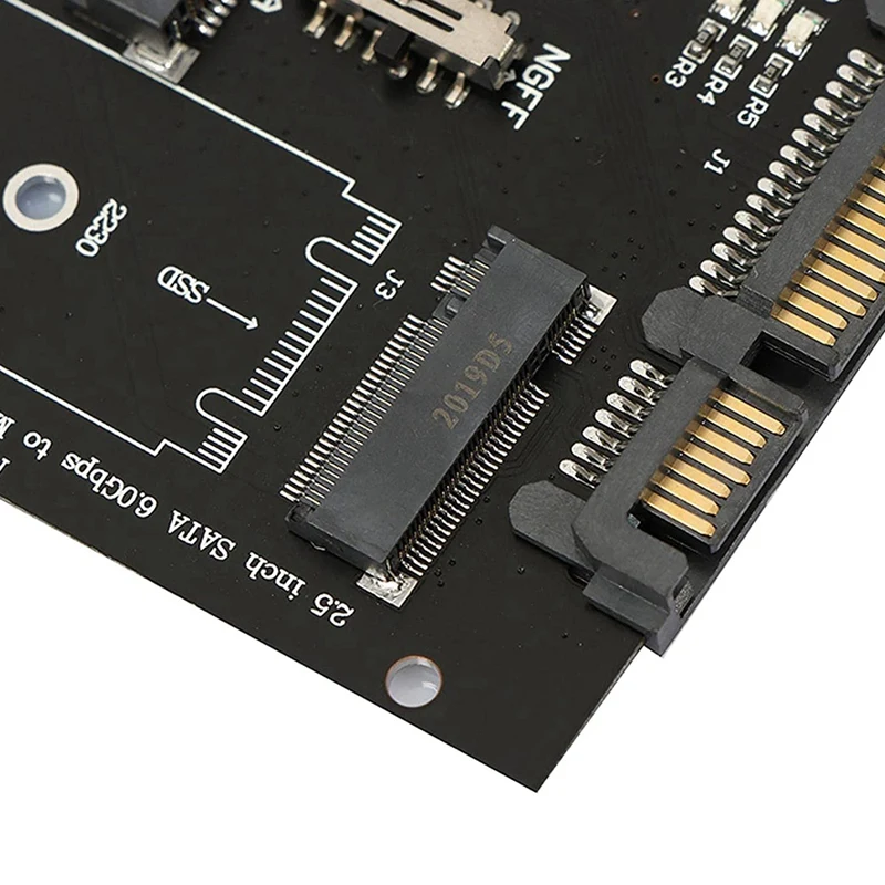 M.2 NGFF MSATA SSD إلى 2.5 بوصة SATA 6.0Gbps 2 في 1 محول بطاقة محول دعم الكمبيوتر المحمول مخطط القرص الصلب