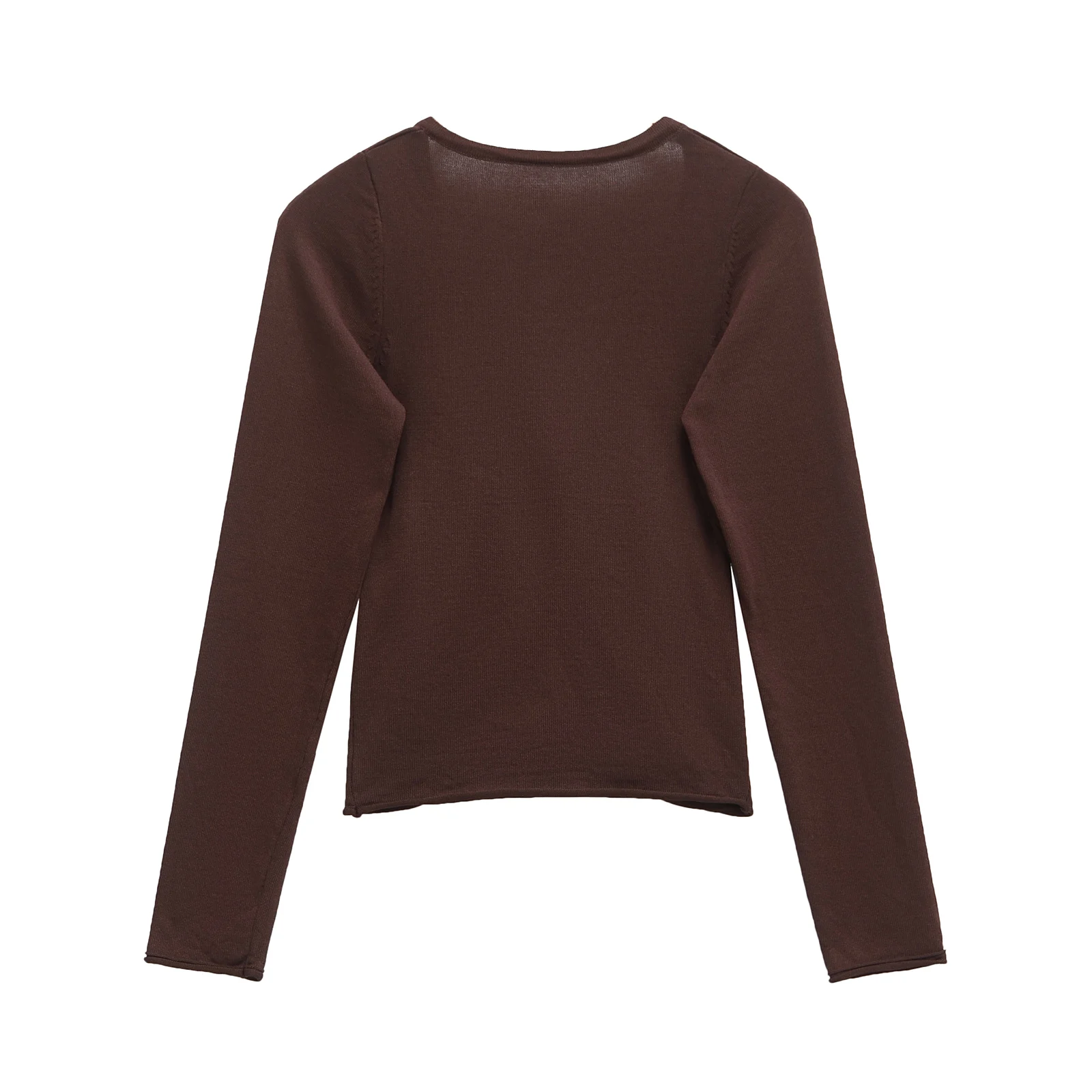 Women Sexy T-shirt Long Sleeve Shirring V-neck Lady Slim Tshirt Thin Solid Color Female Crop Top Tees for Woman 3920480