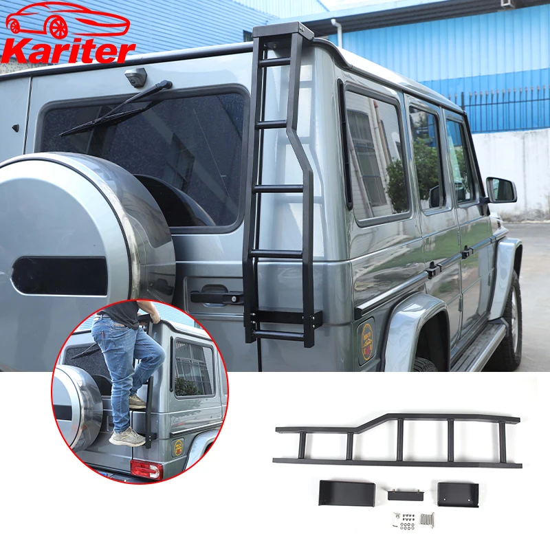 For Mercedes-Benz G-Class W463 2004-2018 Aluminum Alloy Rear Door Ladder Rack Truck Tailgate Ladder Step Grip Plates Accessories