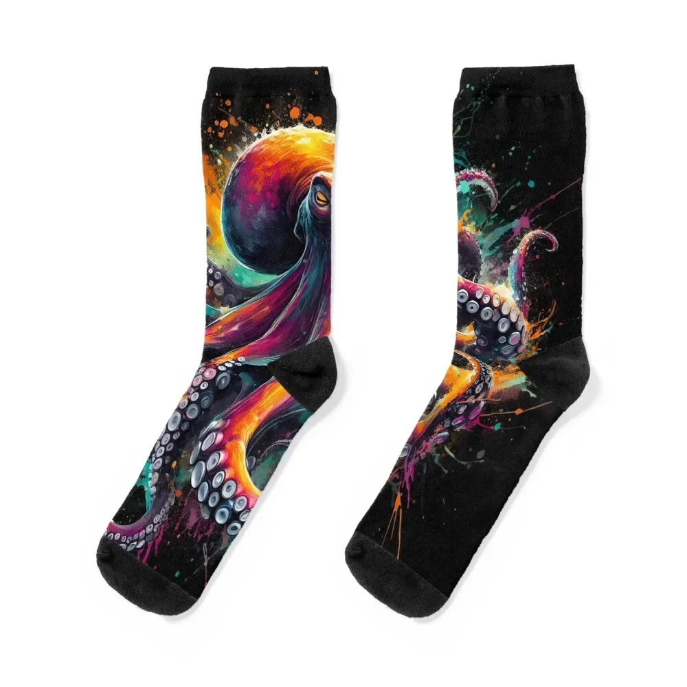 

Tentacle Spectacle Socks bright garter winter thermal Lots anti-slip Socks Female Men's