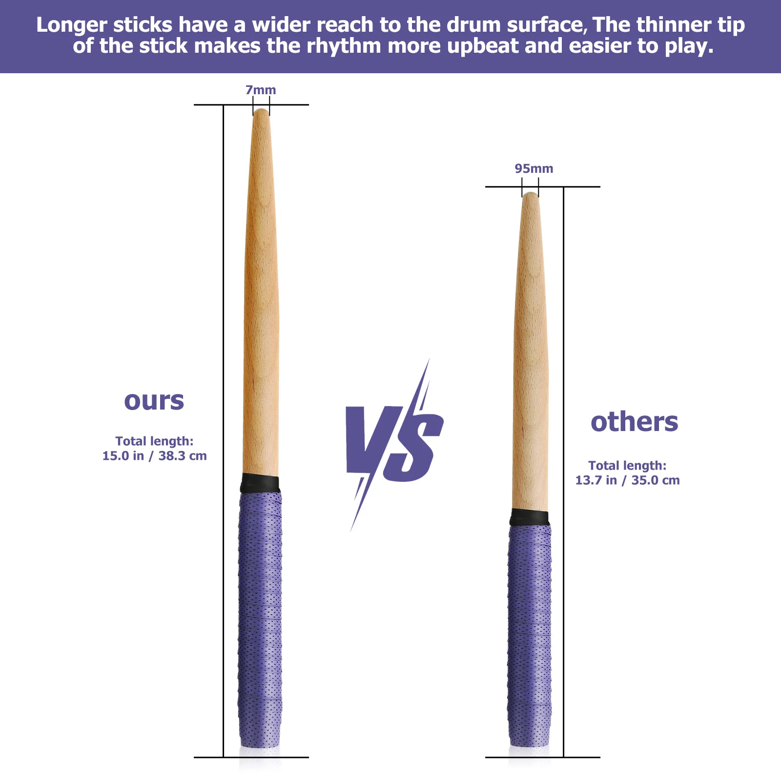 

Drum Stick Drumsticks for Adults -safe Percussion .stick Wood Rhythm Wooden