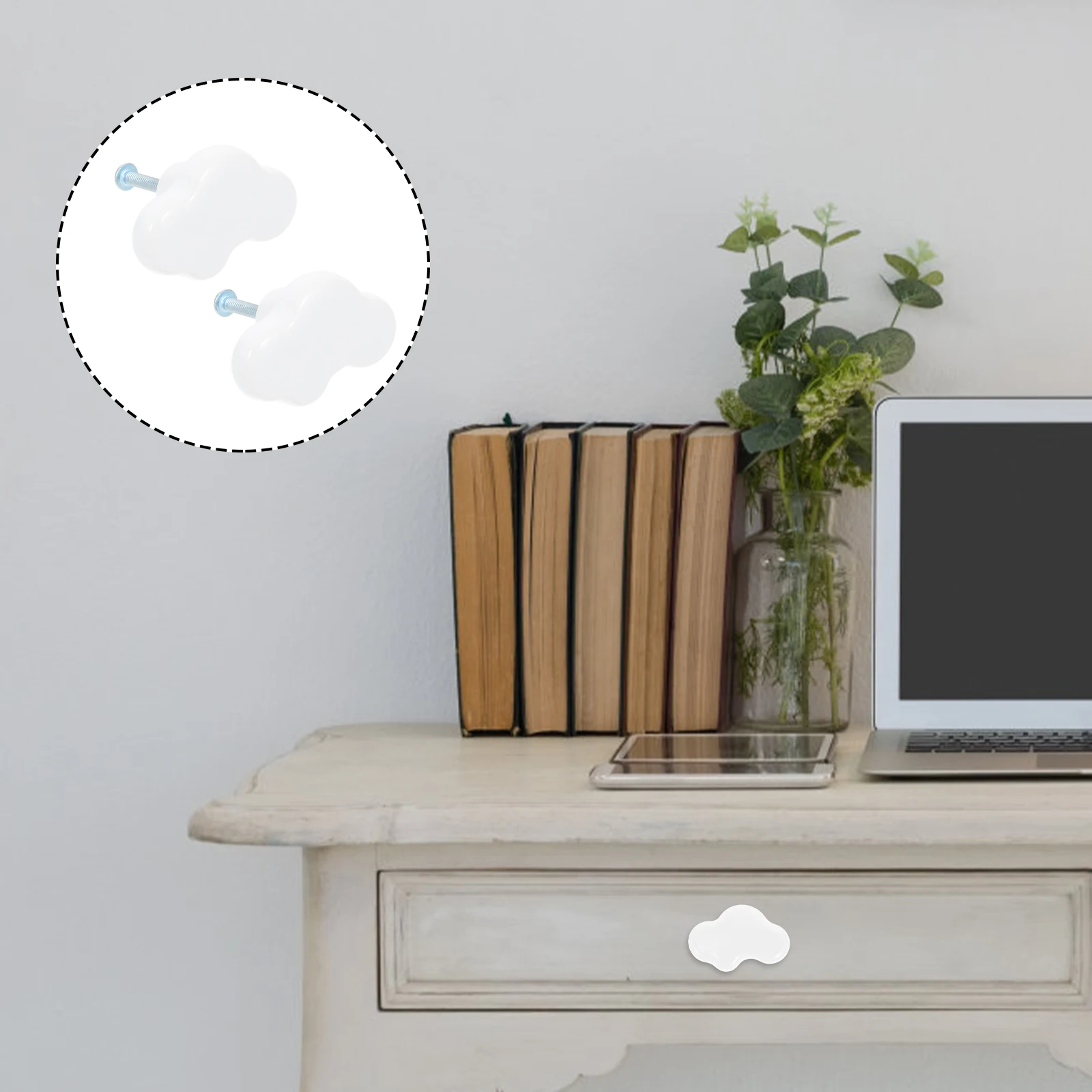 

Ceramic Alloy Cabinet H Cartoon Cloud Knob Wardrobe Pull Adorable Drawer Grip Furniture Accessory EcoFriendly Strong Durable