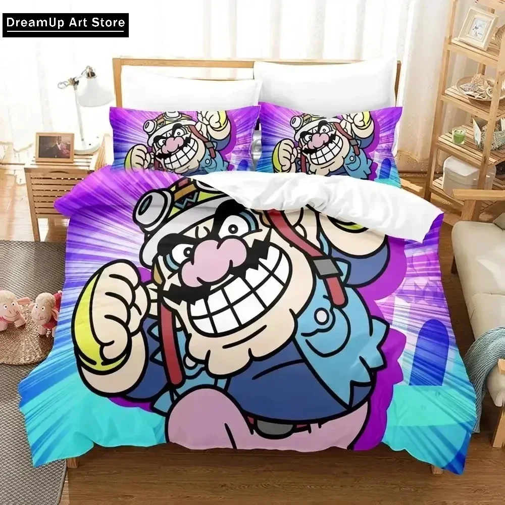 Cartoon Wario Ware Get It Together Bedding Set Boys Girls Twin Queen Full Size Duvet Cover Pillowcase Bed Adult Bedroom