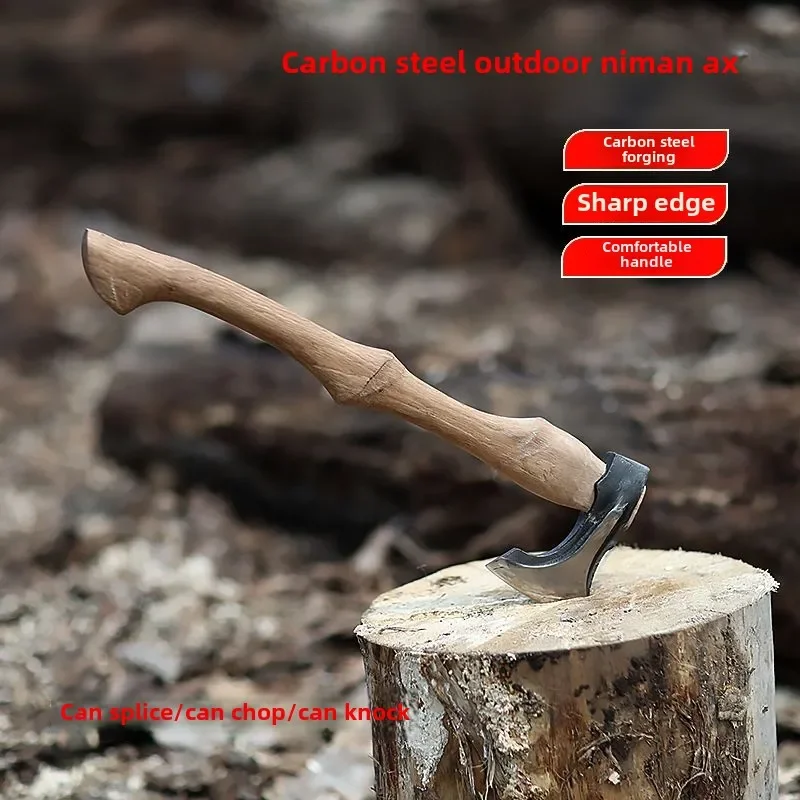 High carbon steel Niman axe camping hand battle axe chopping wood artifact chopping bones hand forging woodworking axe