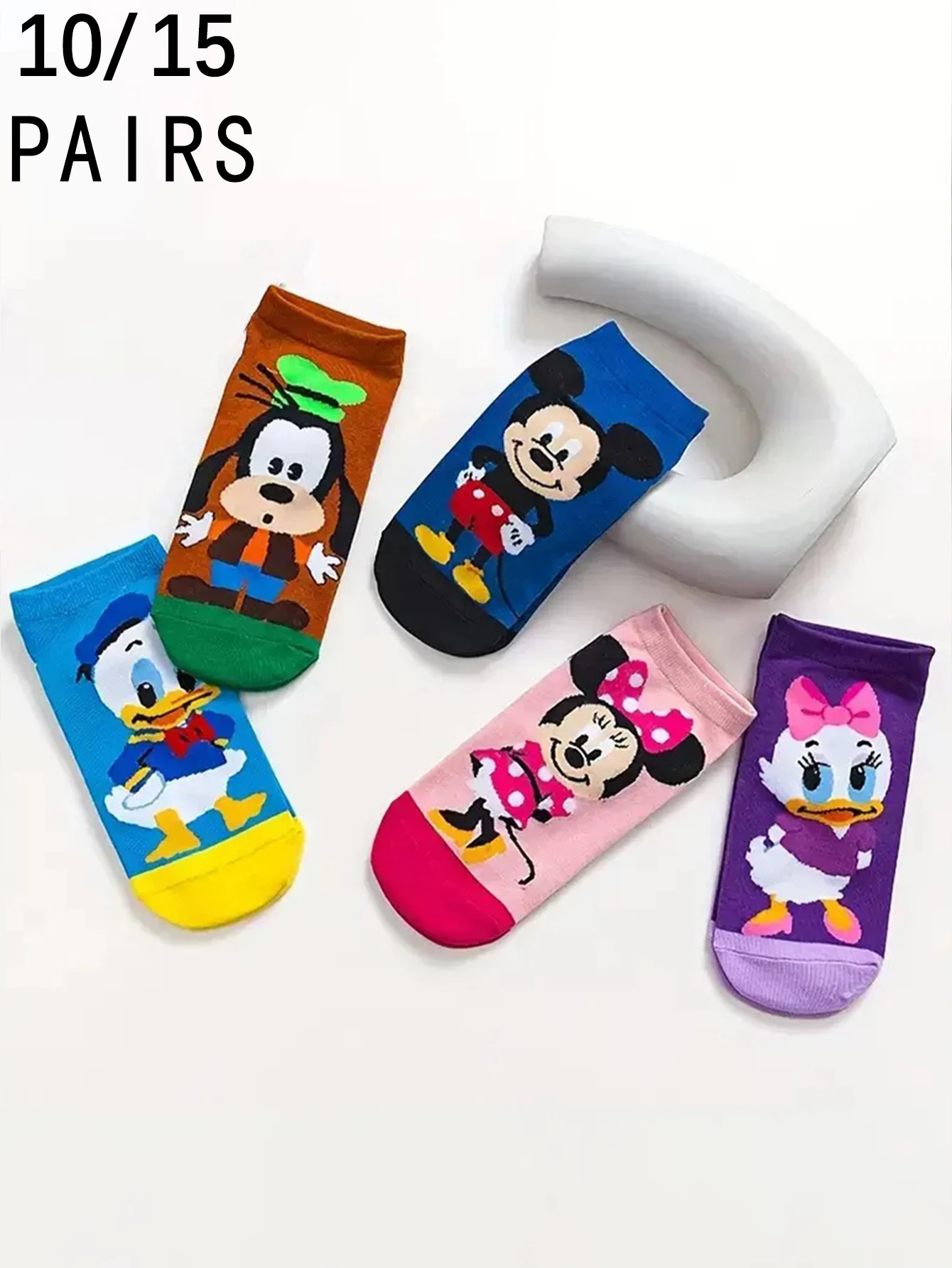 

10/15 пар miniso, новые модные удобные и мягкие женские короткие носки с рисунком персонажа аниме Диснея