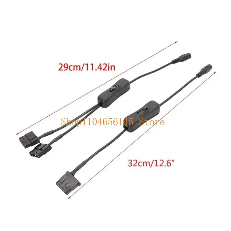 5asd 32cm DC5.5x2.1mm Plug to 4Pin for  Computer Fan Power Adapter Cable Connect Computer Fan to External Power Source