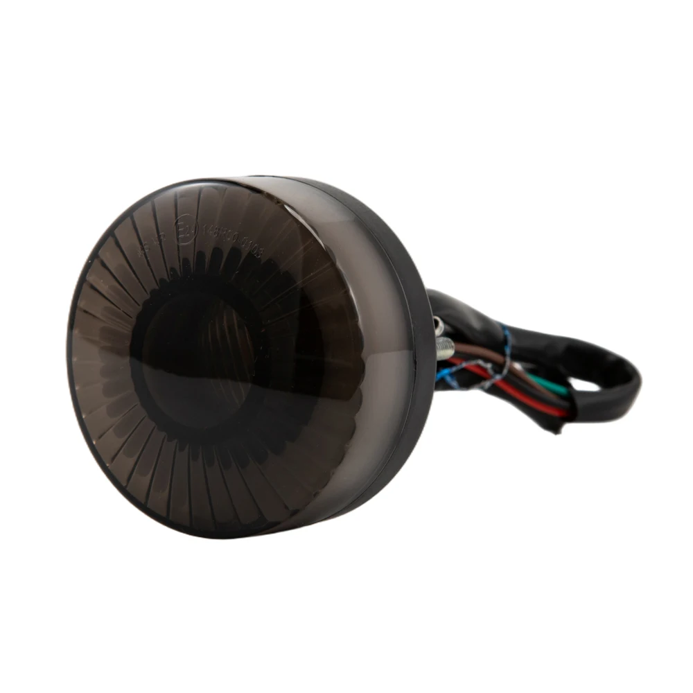 Round Motorcycle Tail Light LED Rear Stop Lamp Taillight For Motorbike Pit Bike ATV UTV Cafe Racer Chopper Bobber Scooter 12V