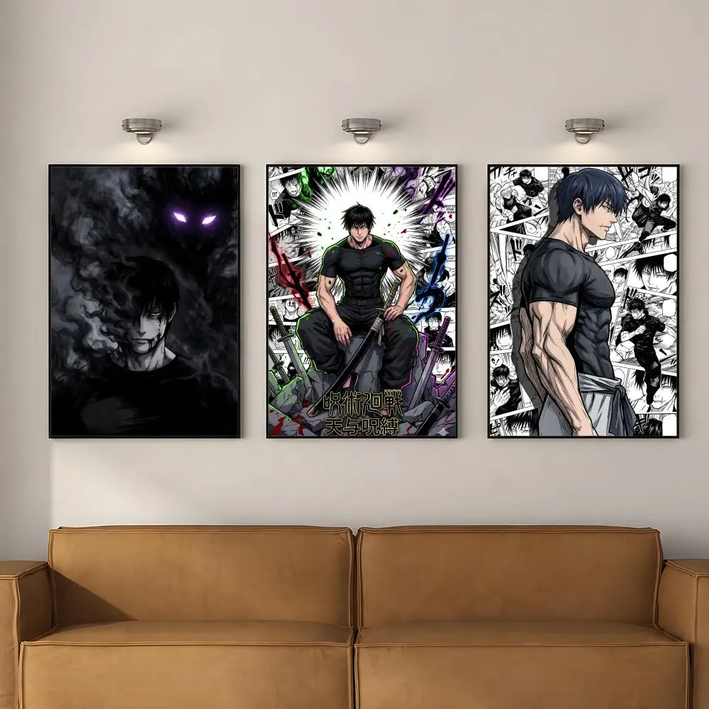 F-Fushiguro T-Toji Zenin JJK Poster PP Self Adhesive Decorative Poster Waterproof Waterproof for Apartment Bedroom