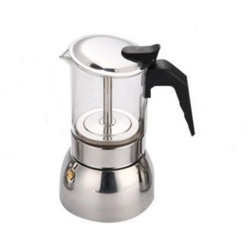 

Glass Moka Pot Stainless Steel Moka Coffee Pot Household Coffee Pot Stovetop Espresso Hand-Poured Pot