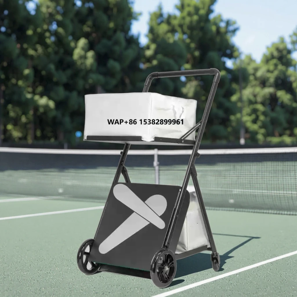 High Quality Portable Folding Tennis Training Equipment Aluminum Alloy Oxford Fabric Ball Car Pick for Players' Training
