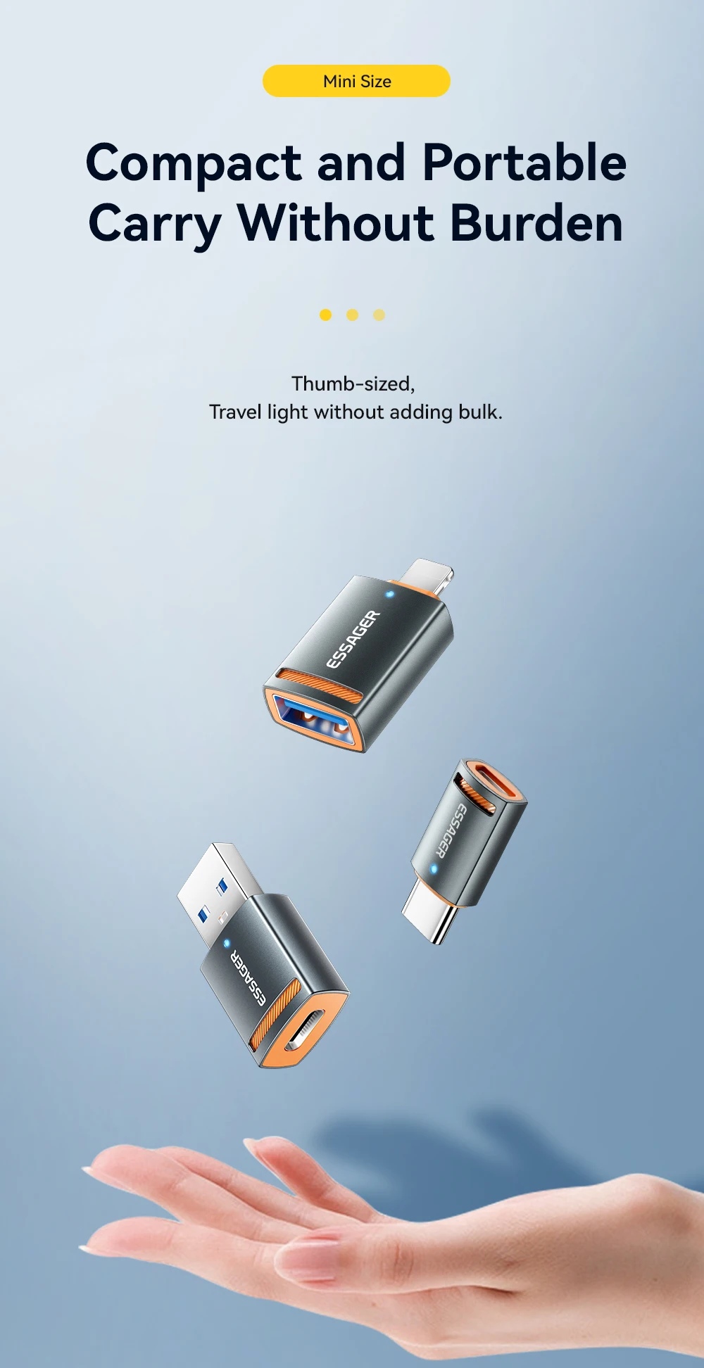 Essager USB 3.0 Adapter OTG USB A Female to Type C Adapter Male Converter For Macbook Pro Air Samsung S20 S10 USB OTG Connector