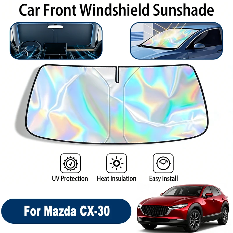 

Windshield Sun Shade For Mazda CX-30 Foldable UV Reflective Front Window Sun Protection Cover Accessories
