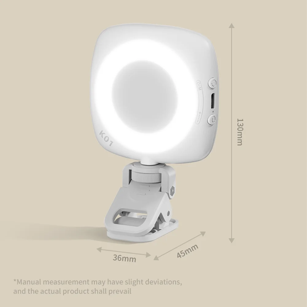 回転可能なオールラウンド補助照明ポータブルミニ自撮りライト両面デザイン多機能化粧鏡 + 補助光