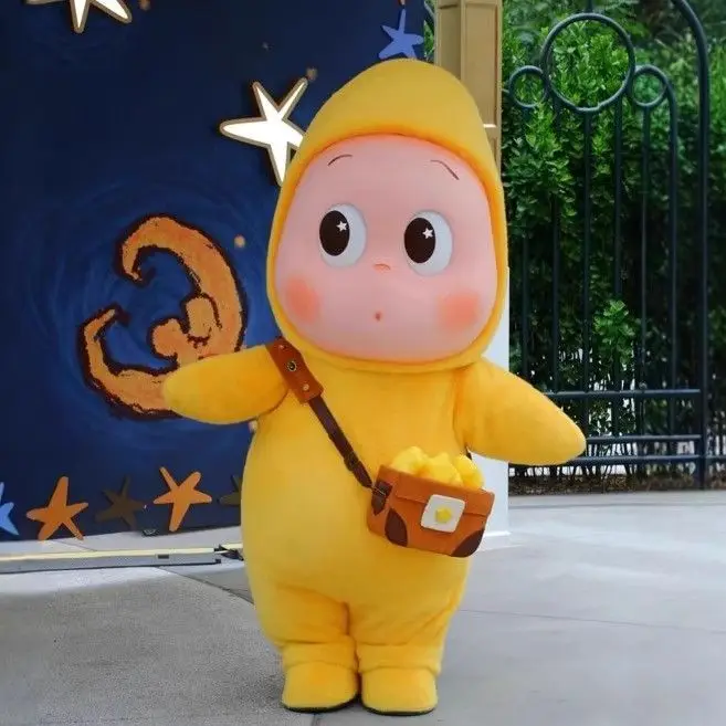 

Cute Inflatable Star Cartoon Doll Costume Yellow Fat Baby Style Mascot Outfit with Headgear Festival Performance Dress Up Props