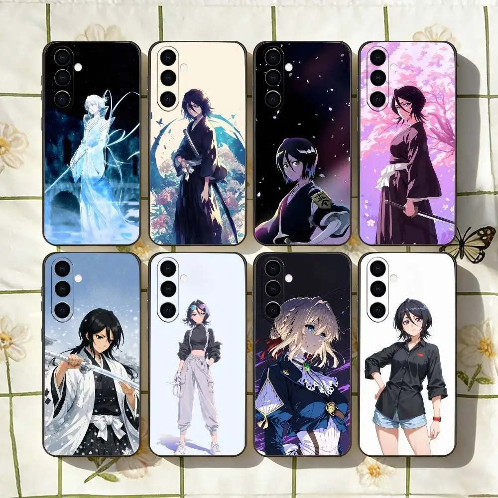 Rukia AnimeE K-Kuchiki Phone Case Black Silicone Soft For Samsung Galaxy A73,A72,A71,A70,A53,A52,A51