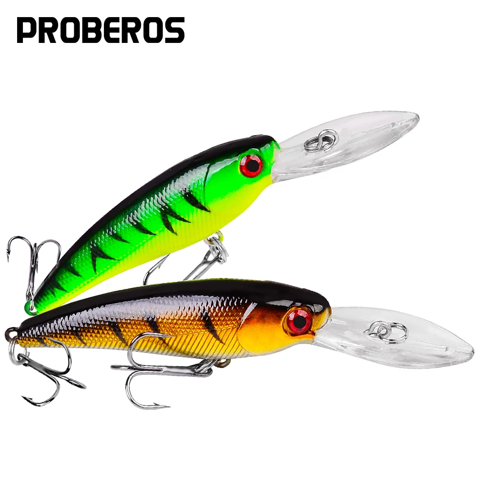 

PROBEROS 90mm Hard Bait 1pc Floating Minnow Fishing Lure with Treble Hooks 7g Swimbait Lure Artificial Bait for Carp Bass Pike