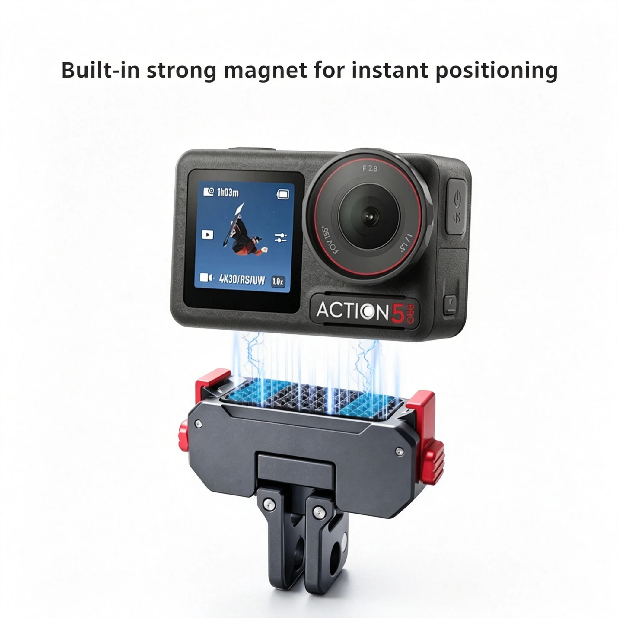 Magnetic Quick Release Base Mount Adapter for DJI Action 6 5 Pro 4 3 Insta360 Ace Pro 2 X4 Air X5 Camera Holder Quick Disconnect