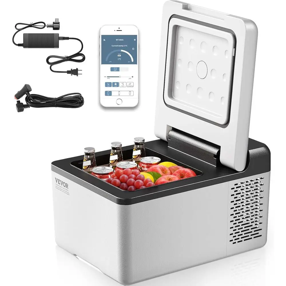 

12-Quart Portable Compact Car Refrigerator for On-the-Go Cooling