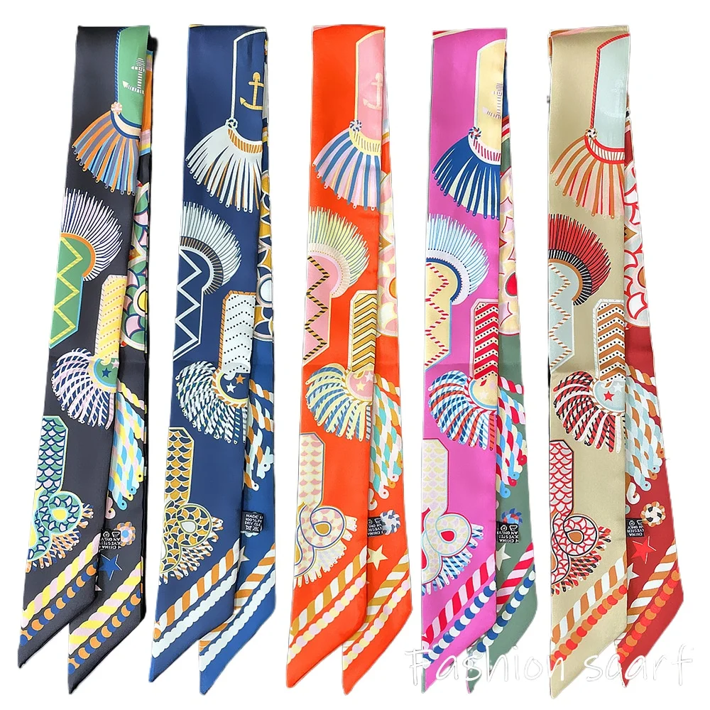 

5 шт., корейская универсальная новая женская модная длинная стримерная женская сумка, повязка на голову с лентой, небольшой шарф, шелковый шарф, оптовая продажа