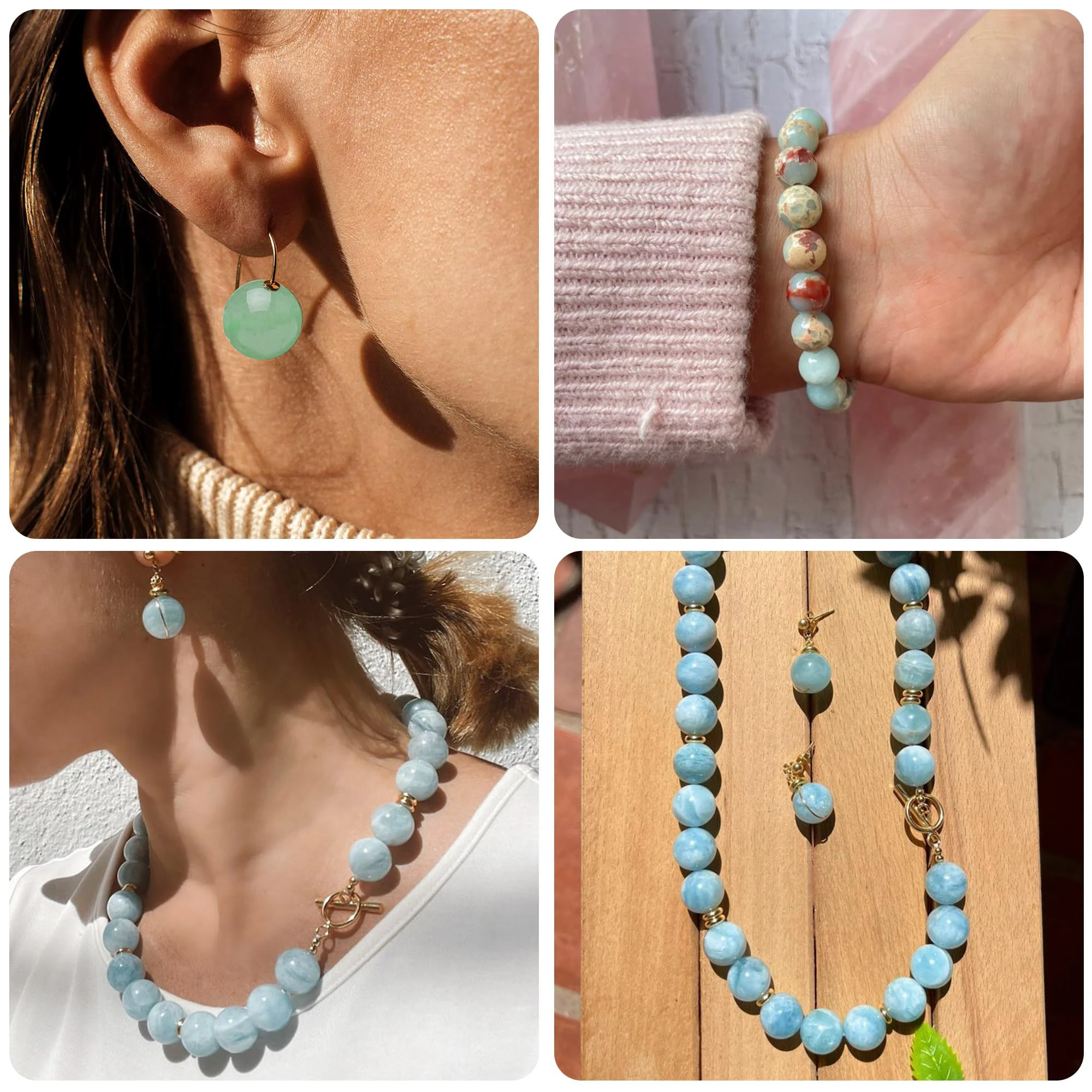 6 8 10 12 مللي متر Yooperlite حجر الخرز الجولة فضفاض الخرز الحجر الطبيعي لصنع المجوهرات سوار ذاتي الصنع قلادة القرط اكسسوارات #5