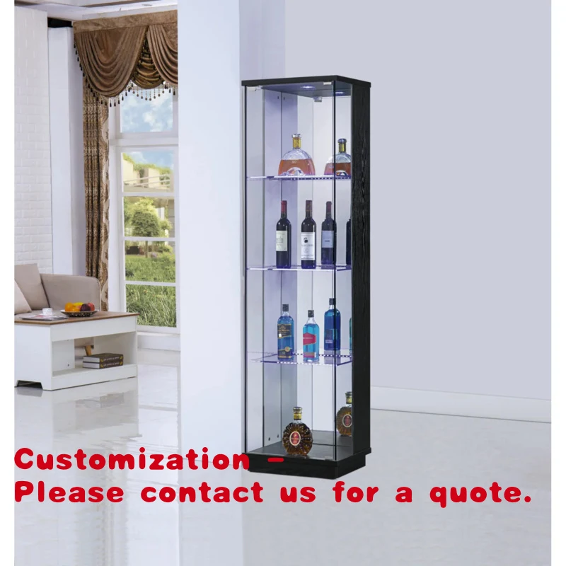 custom.High Quality Custom Glass Display Wine Storage Cabinet Extendable Modern European Style 4 Compartments Home Living Ro