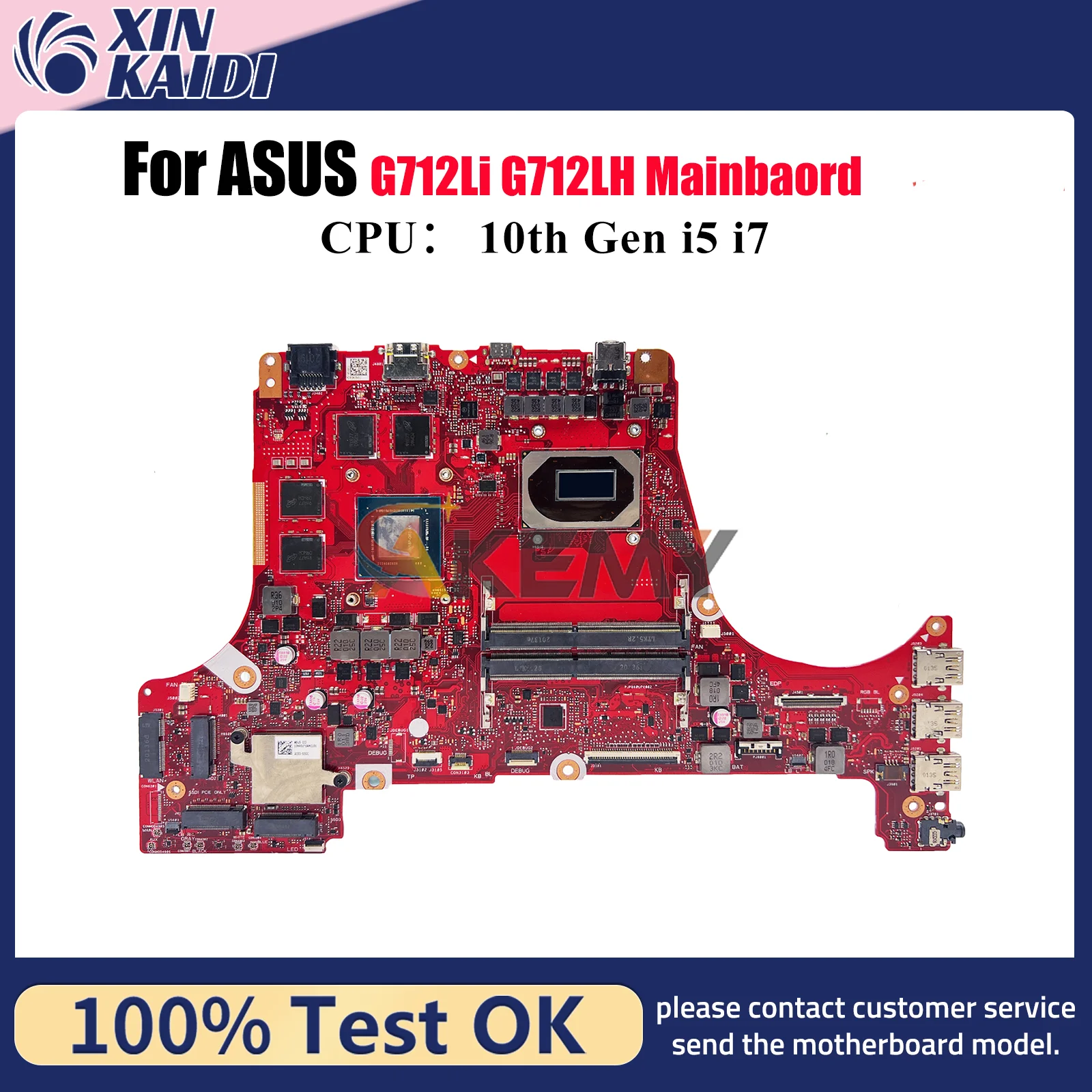 

G712LI Laptop Motherboard For ASUS ROG Strix G17 G712Li G712LH G712L Notebook Mainboard With 10th Gen i5 i7 100% tests OK stk