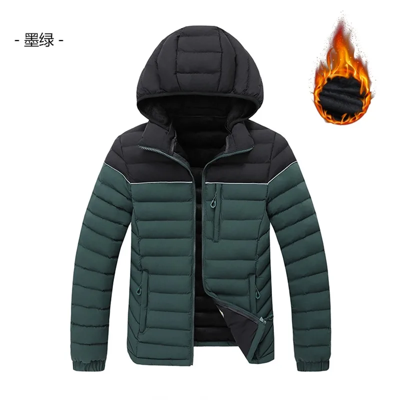 

Winter Thickened Warm Men Cotton Jacket with Hood High Quality Hooded Men Cotton Coats Fashion Casual Outdoor Windproof Parkas