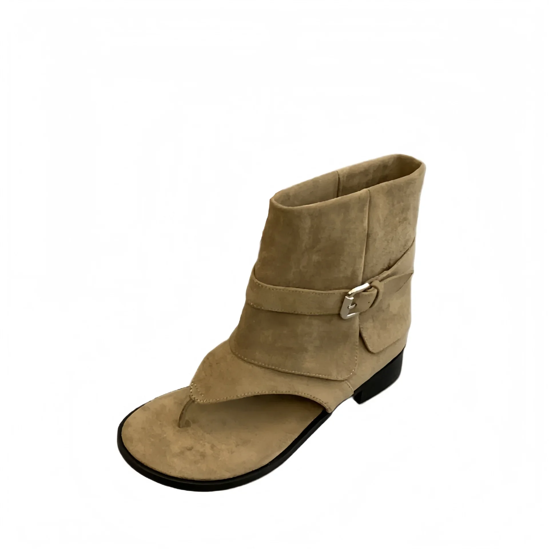 Nowe letnie sandały retro z klipsem na palec, pasek z klamrą, podwyższające sandały, czarne, modne, uniwersalne buty rzymskie do cosplayu, 2025