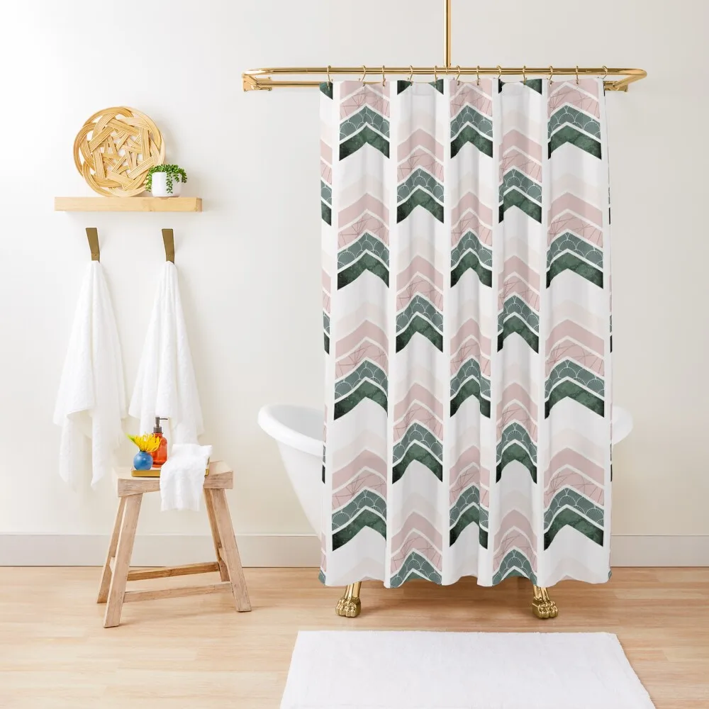 

Scandi Blush Pink + green Shower Curtain Shower For Bathroom For Bathrooms With Beautiful Designs Bathroom Accessories Curtain