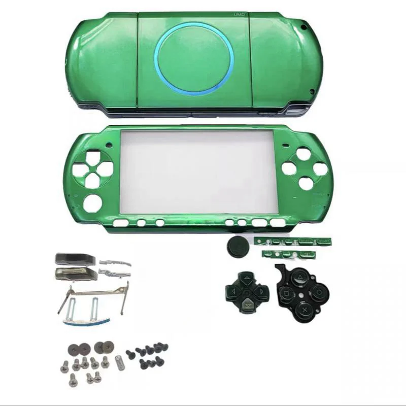 حافظة بديلة لوحدة التحكم PSP3000 لـ PSP 3001/3002/3010 حافظة سفلية أمامية جديدة غطاء حماية أخضر مع أزرار
