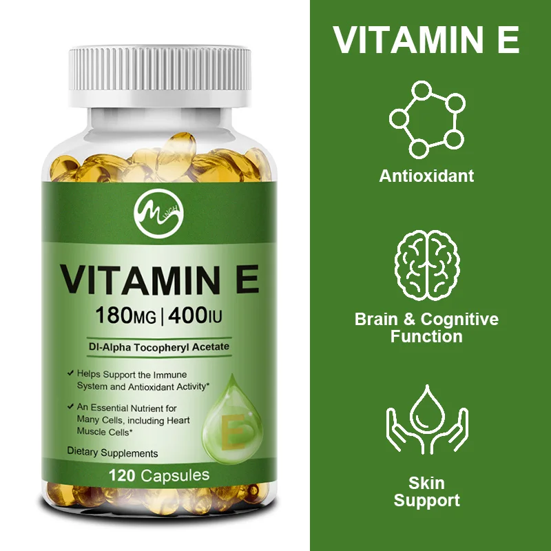 Minch Vitamin E Capsule Natural Antioxidant Support Brighten Skin and Healthy Skin Hair Nails Immune&Eye Health Skin Nutrition