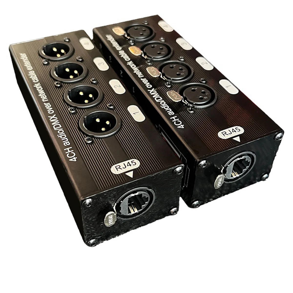 1Pc 4-kanaals 3-pins XLR audio en over netwerkkabelverlenger, DMX512 netwerksignaalverlenger, mannelijk