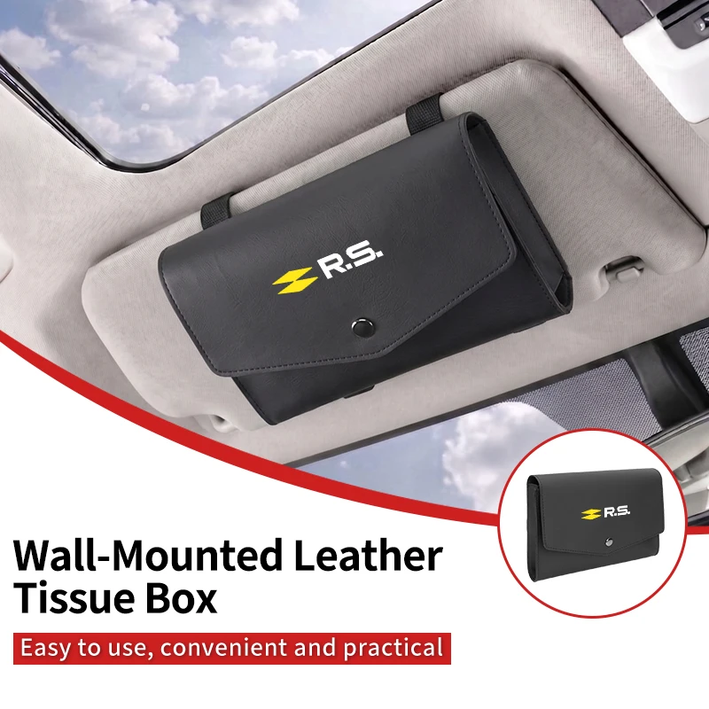 Leather Car Seat Back Tissue Box Sun Visor Tissue Box Holder For Renault Koleos Megane Espace Kadjar Duster Symbol Scenic Captur