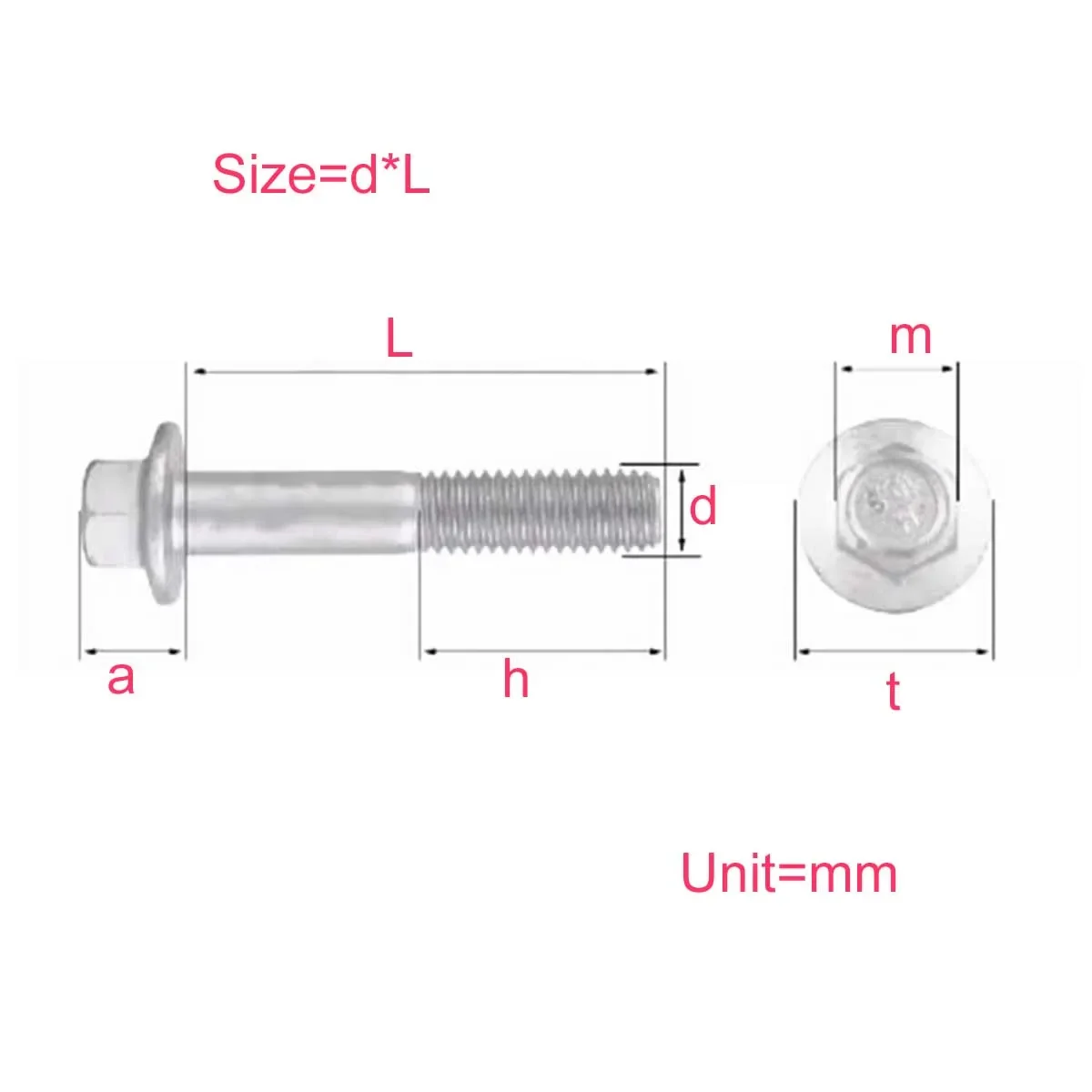 10.9 Grade Dacromet External Hexagonal Flange ScrewM6M8M10M12M14M16