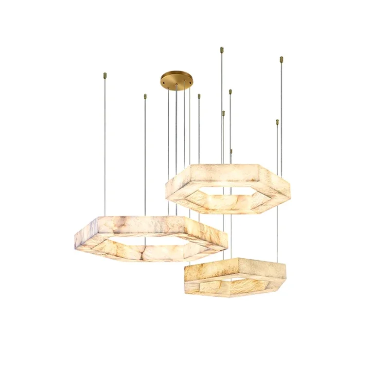

Designer light Combination Style marble Chandelier Pendant Lamp Luster Ceiling Light Dimmable LED for Restaurant Living Room
