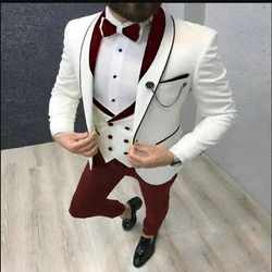 New 3 Piece Wedding Men Suits Groosmen Tuxedo Fashion Formal Business Suit Slim Fit Wedding Prom Party Male Blazer Costume Homme