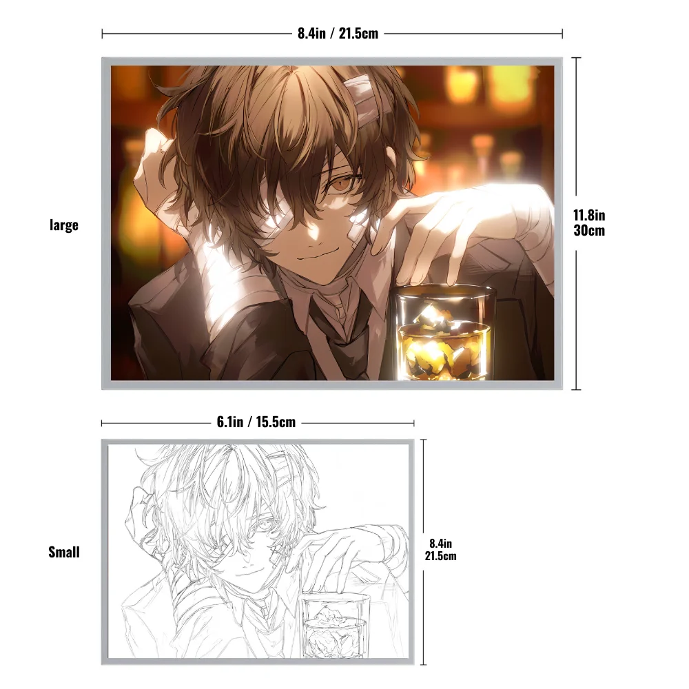 Popular anime character atmosphere light decorations, HD simple photo frames, USB dimming paintings, special mood light gifts