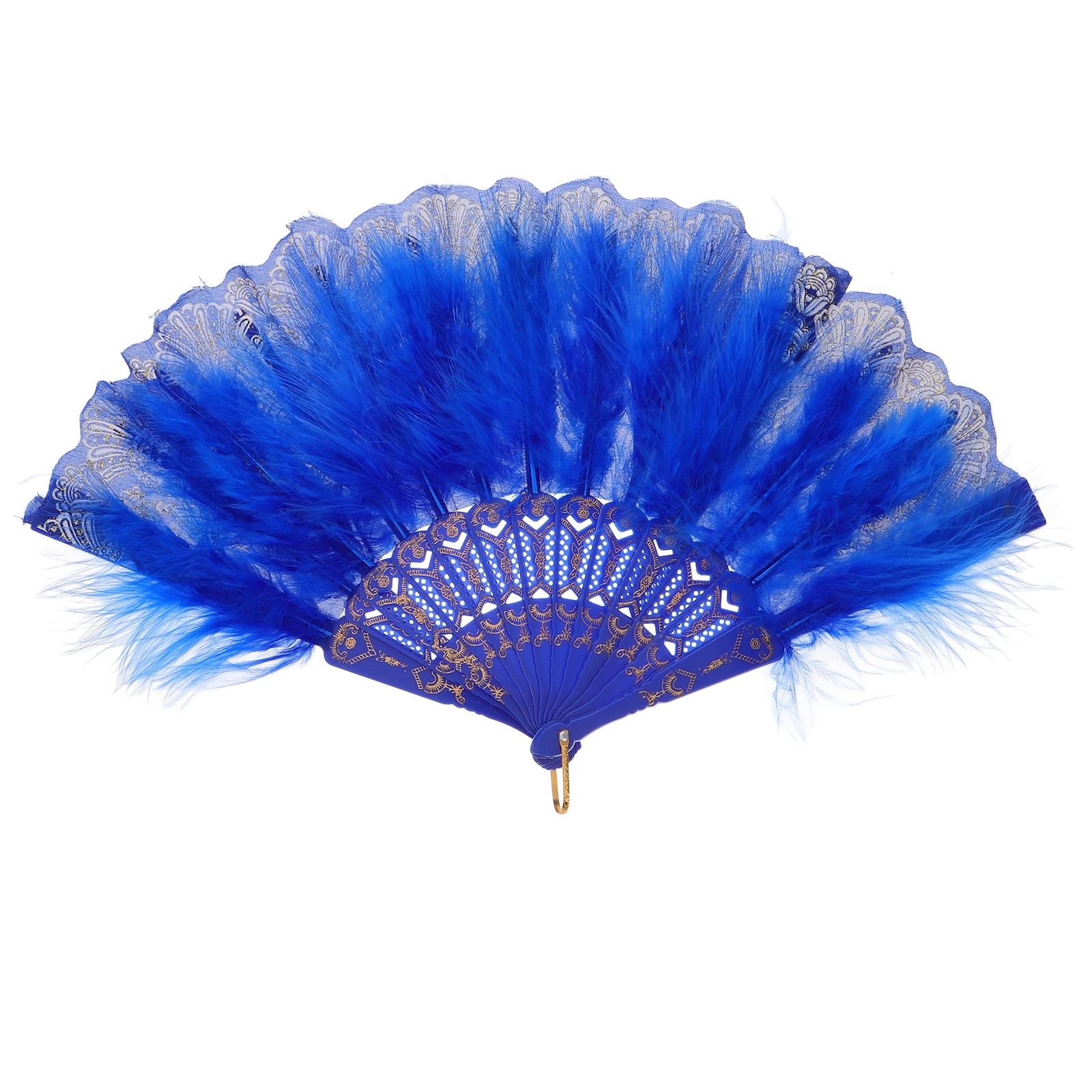 

Ancient Style Dance Fan Decorative Folding Fans Silk Hand Lightweight Plastic Chinese Elements Portable Blue Lace Giant