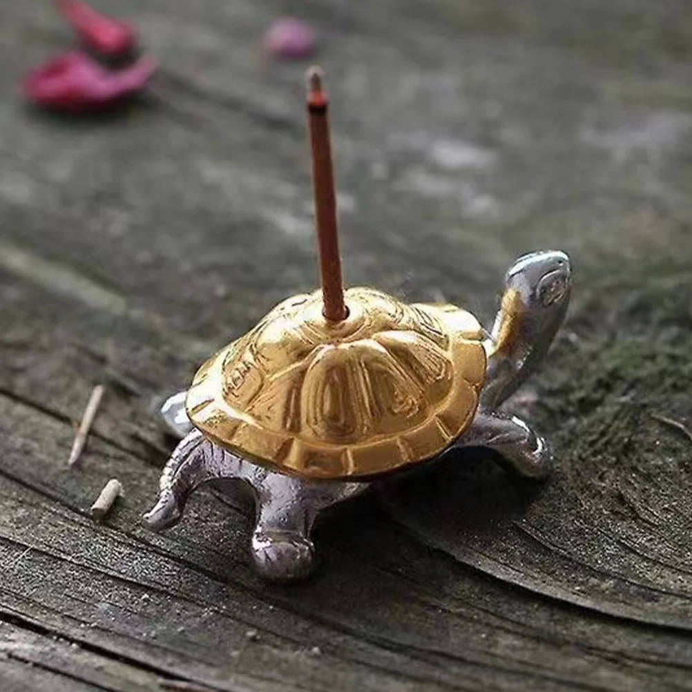 

Mini Turtle Incense Stick Holder Metal Alloy Burner For Home Office Decor Aroma Censer Desktop Animal Statue Ornament