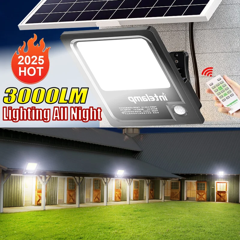 

3000LM Super Powerful LED Solar Light Outdoor IP65 Motion Sensor Super Bright Outdoor Solar Wall Lamp Garden Street Spotlight