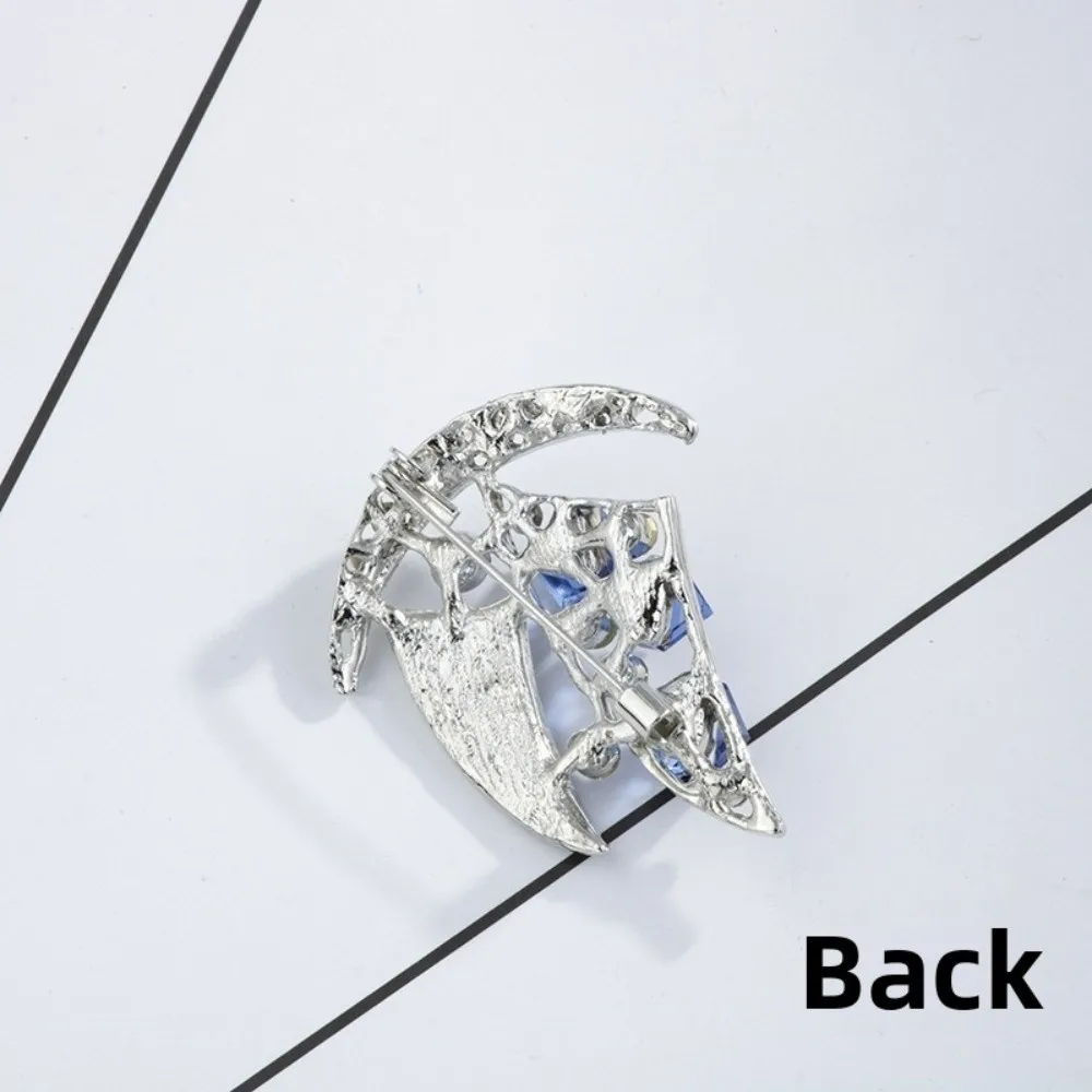 Alloy Rhinestone Sailboat Brooch Crystal Plain Sailing Suit Collar Pin Clothing Accessory Boat Badge Suit Lapel Pin