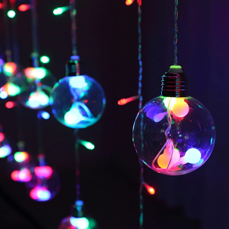 Solar Wishing Ball Curtain String Lights Fairy Garland Lights Window USB Bedroom Wedding New Year Christmas Festival Decoration