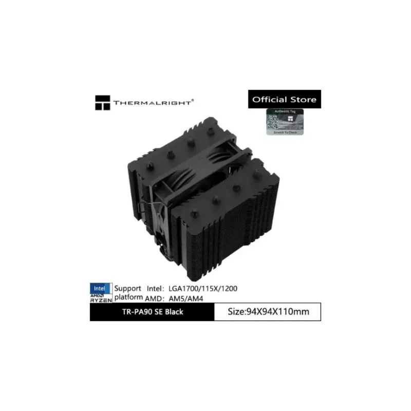 

Thermalright TR-PA90 SE 4 HeatPipes CPU Cooler Air Cooling Radiator Dual Tower 4PIN PWM Fan Supports LGA1700/115X/1200/AM5/AM4