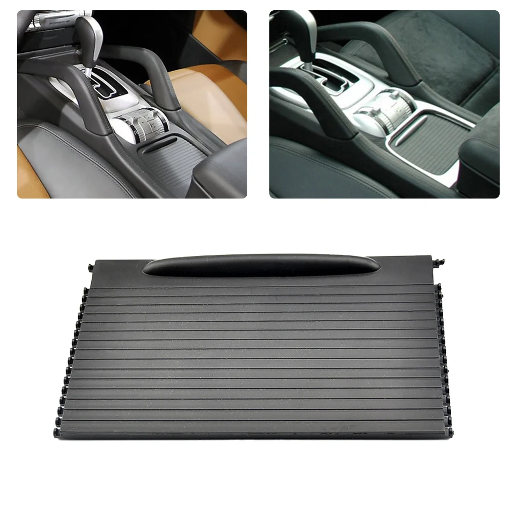 

Black Car Front Center Console Cup Holder Roller Blind Cover Fit For Porsche Cayenne 2003-2010 7L5862531