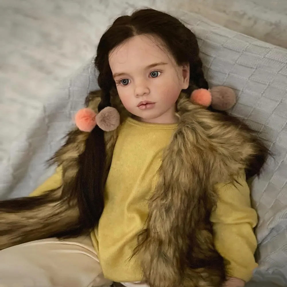 42in Girl Toddler Reborn Doll Aloneka  Artist Painted Rooted Hair Fully Assembled And Dressed Nicely