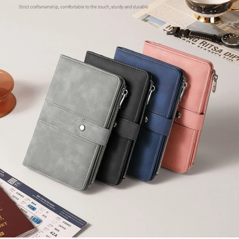 

Portable Card Holder PU Passport Bag Purse Passport Cover Passport Clip Airplane Check-in RFID Anti-theft Storage Card Bag Men