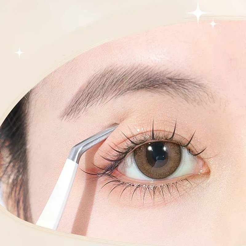 /YOV/Tweezers Extension Clip Stainless Steel Anti-Static Superhard High Precision Tweezers With Fiber Tips Makeup Tools Eyelash