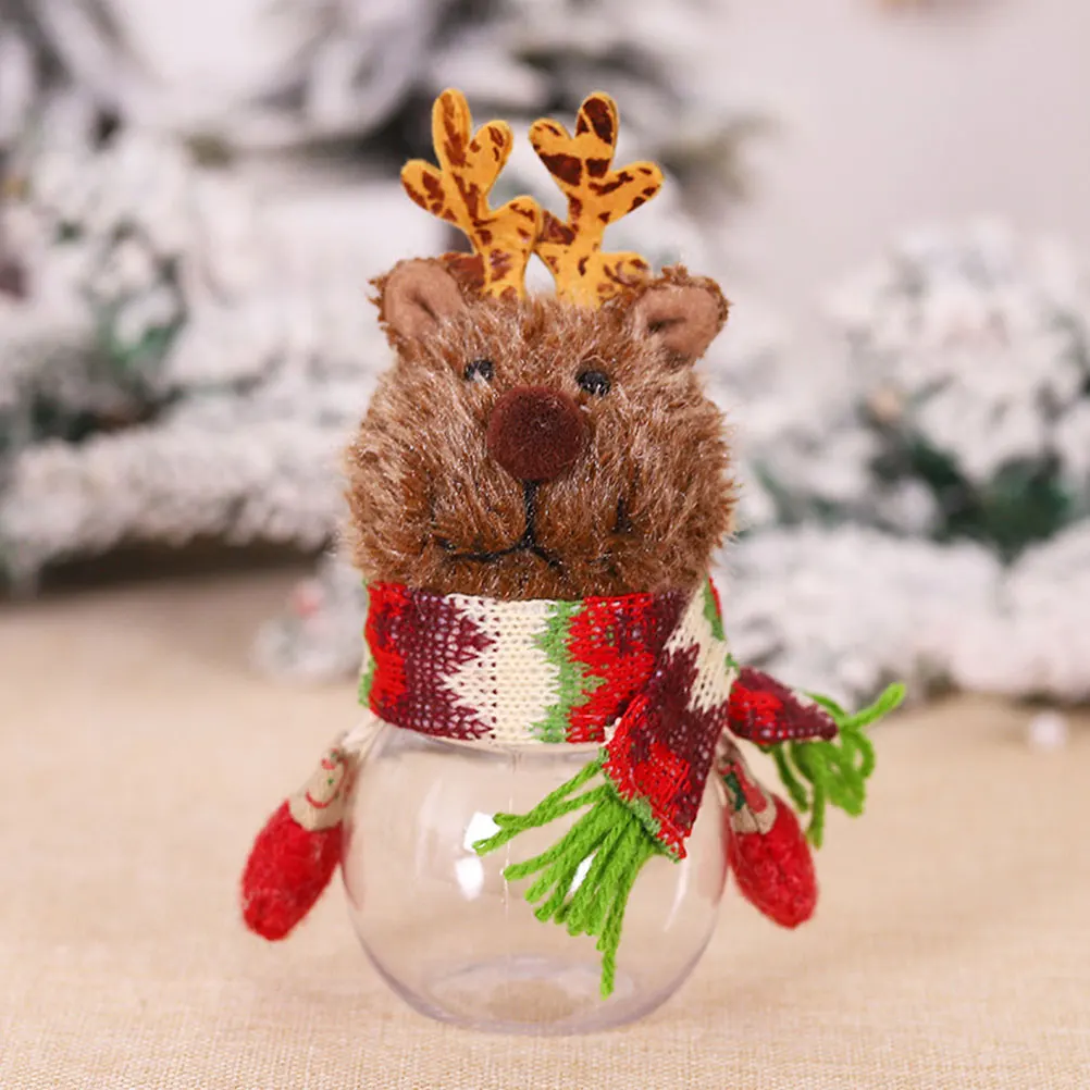 

3 Pcs C Xmas Jar Adornment y Jar Adornment Christmas Decor Storage Bottle Container Lovely Santa Claus Design Gift Idea
