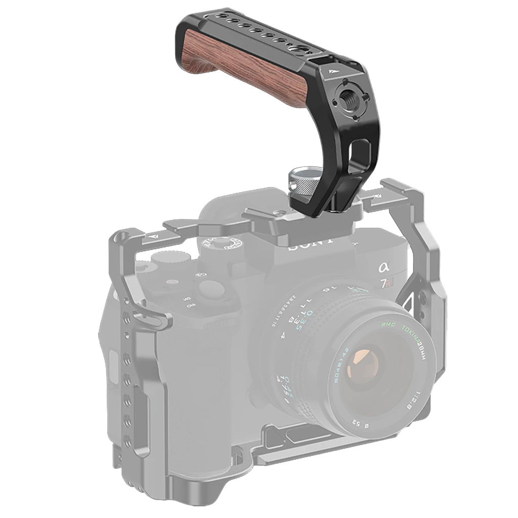 Universal Kamera Top Griff mit Kalten Schuh 3/8 Arri 1/4 Schraube Loch Für Sony Für Canon Für Nikon DSLR Kamera Käfig Vlog Schießen – Detail 10
